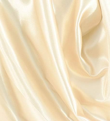 MDS Pack of 300 PCS Satin Chair Sashes Charmeuse Sateen Dining Chair Bows Ribbon Ties Back Sash for Wedding Party Birthday Home Hotel Restaurant Banquet Decoration (7 x 108 Inch, Cream)