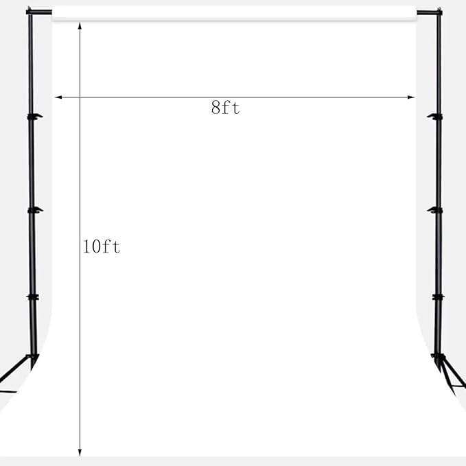 Solid Photography Backdrop Background Chromakey Muslin Portrait Background Screen for Photo Video Studio… (White, 8x10ft)