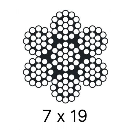 Laureola 1/8" 7x19 Stainless Steel Aircraft Wire Rope 304 Grade (400ft)