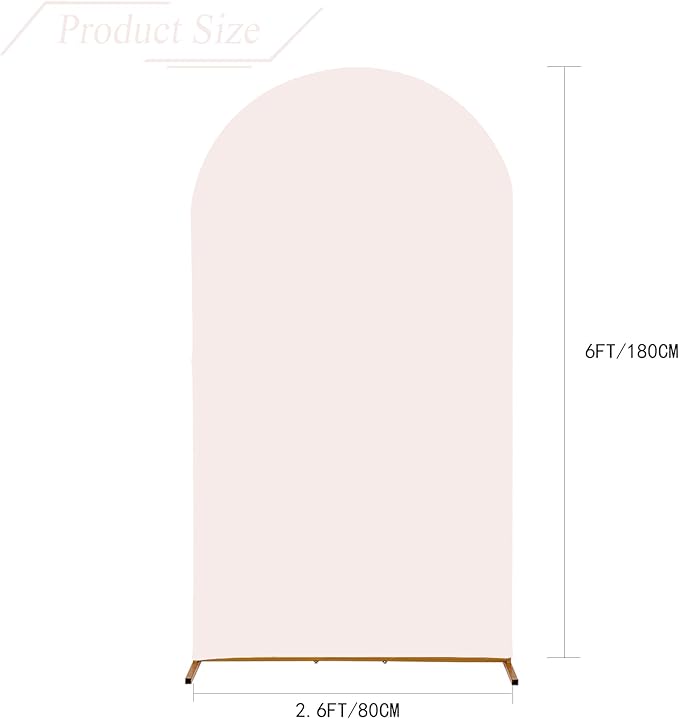 bricia Wedding Arch Backdrop Stand Cover, 6FT Double Sided Stretchy Arch Cover Fitted Wedding Birthday Party Banquet Decoration (Blush Pink 72''Lx31.2''W)