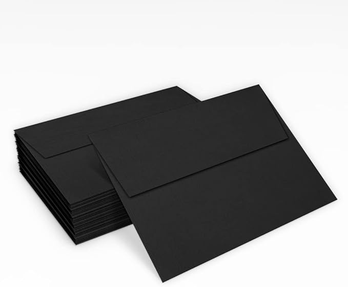 LUXPaper A7 Invitation Envelopes | Peel & Press | 5 1/4" x 7 1/4" | Black Linen | 80lb. Text | 250 Qty