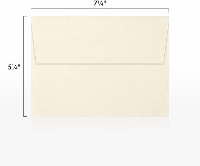 LUXPaper A7 Invitation Envelopes | Peel & Press | 5 1/4" x 7 1/4" | Natural Linen | 80lb. Text | 500 Qty
