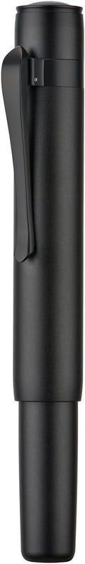 Hongdian M2 Black Forest Mini Fountain Pen, Medium Soft Nib & Sleek Shape Aluminium Short Pocket Travel Pen (Matte Black)