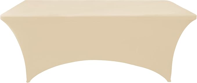 2-Pack 6ft Spandex Table Covers for Rectangle Standard Folding Tables - Wrinkle Resistant Stretch Tablecloths - Ultimate Fitted Table Protector for Parties, Trade Shows, Banquet