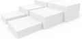PecMuikee Buffet Risers, Food Risers for Buffet Table, Display Stand Shelf for Catering Dessert Collectibles Jewelry Figures Show, Acrylic Cube Display Nesting Risers with Hollow Bottoms 6PCS