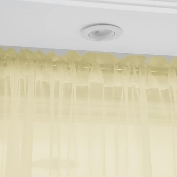 Window Light Yellow Sheer Curtains 120 Inches Long 2 Panels Sheer Curtain Basic Rod Pocket Panel for Bedroom Children Living Room Yard Kitchen (Light Yellow, 52" W x 120" L | 2 pcs)