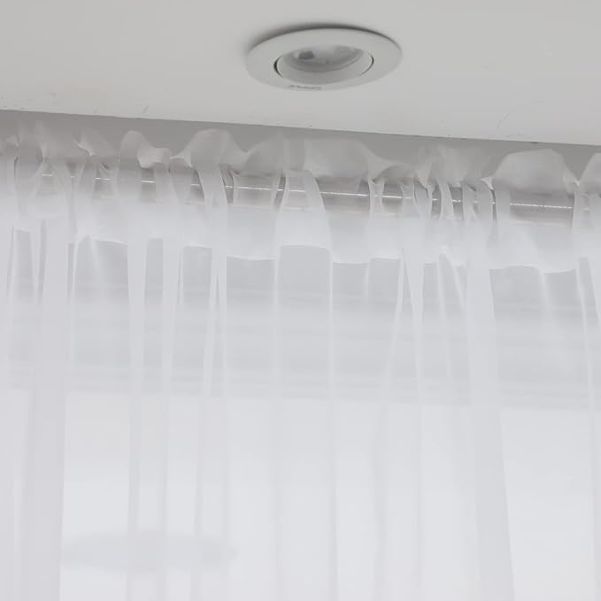 Basic White Sheer Curtains - 2 Panel, 90" L x 52" W | Bedroom, Living Room, Kitchen