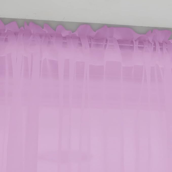 Window Pink Sheer Curtains 120 Inches Long 2 Panels Sheer Curtain Basic Rod Pocket Panel for Bedroom Children Living Room Yard Kitchen (Pink, 52" W x 120" L | 2 pcs)