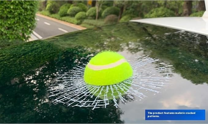 Car 3D elf Ball car Sticker, car Window Funny Creative Decorative Sticker(18cmx18cmx3cm) (Yellow Football)