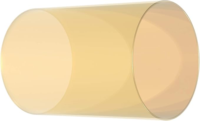 Electroplated Glass Hurricane Mirror Effect Cylinder Candle Holder Bottomless Glass Sleeve Lamp Shade Replacement (Gold,2.5X12)
