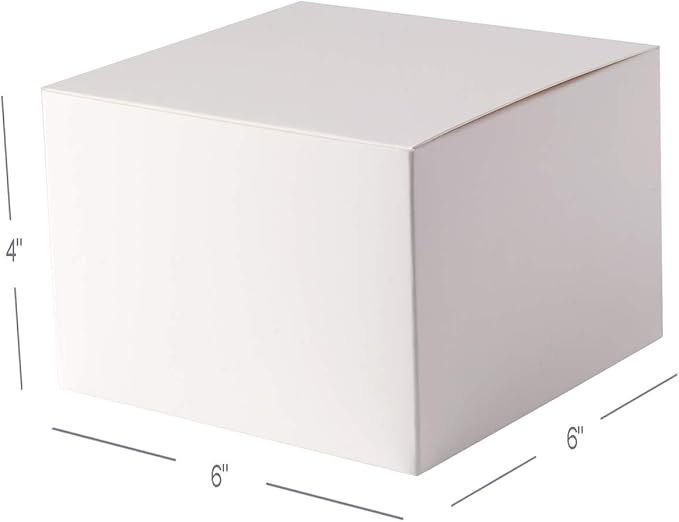 GEFTOL Gift Box 20 Pack 6 x 6 x 4 inches Fold Box Paper Gift Box Bridesmaids Proposal Box for Bridal Birthday Party Christmas（White）