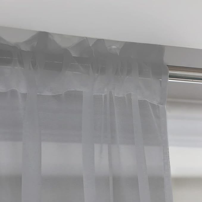 Window Grey Sheer Curtains 48 Inches Width 145 Inches Long 2 Panels Sheer Curtain Clear Curtains Basic Rod Pocket Panel for Home Living Room Bedroom Kids Room Yard Patio Parlor Sliding
