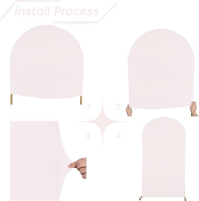 bricia Wedding Arch Backdrop Stand Cover, 6.6FT Double Sided Stretchy Arch Cover Fitted Wedding Birthday Party Banquet Decoration (Blush Pink 79.2''Lx39.6''W)