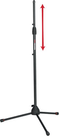 Gator Frameworks Standard Tripod Microphone Stand with Adjustable Height and Both 3/8" and 5/8" Adapters (GFW-MIC-2000)