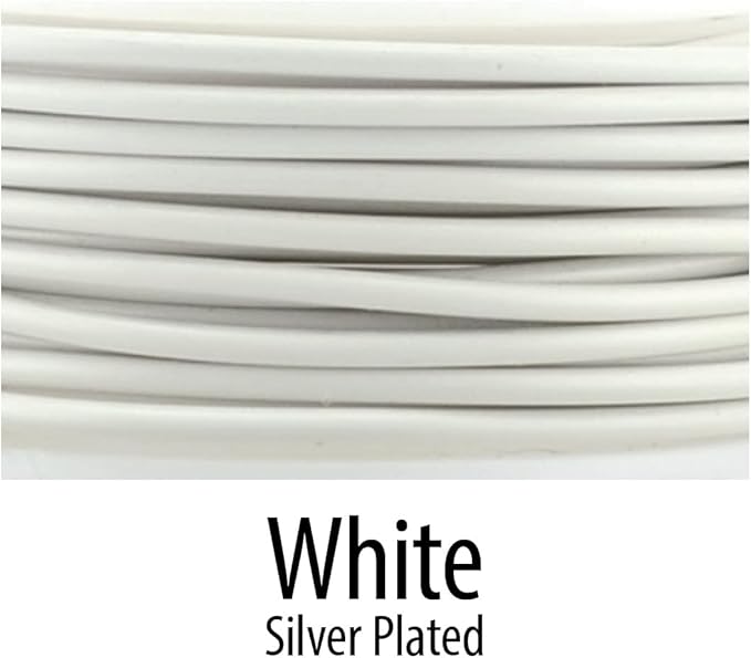 Artistic Wire, 28 Gauge Silver Plated Tarnish Resistant Colored Copper Craft Jewelry Wrapping Wire, Pearl Silver, 40 yd