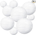 BEISHIDA 10Pcs White Paper Lanterns Decorative Chinese/Japanese Hanging Round Paper Lanterns Lamp for Birthday, Wedding, Christmas, Bridal, Home Decor, Party Decoration(Size of 4”, 6”, 8”, 10”)