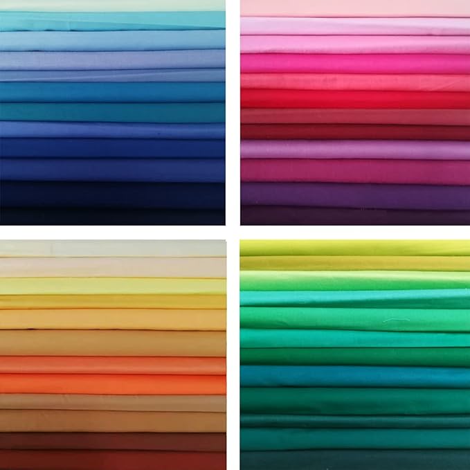 50 PCS 5" x 5" Precut Multi-Colors Cotton Fabric Squares Fabric Bundles for Sewing & Quilting Beginners