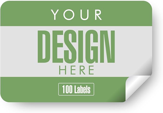 Custom Personalized Labels - Rectangle 5"x3" With Any Design, Image, Logo, Text - Thank You Stickers for Business, 100 Labels