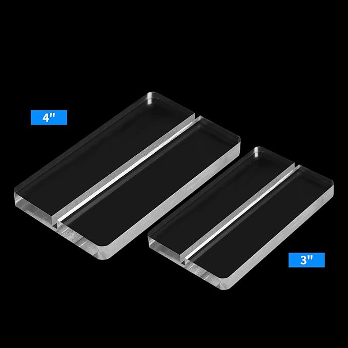 4" Clear Acrylic Sign Stand, 3mm Slots Wedding Table Number Holder, Angular Smooth Acrylic Place Card Holder, Suitable for Wedding, Exhibition, Party, Hotel (12 Pack)