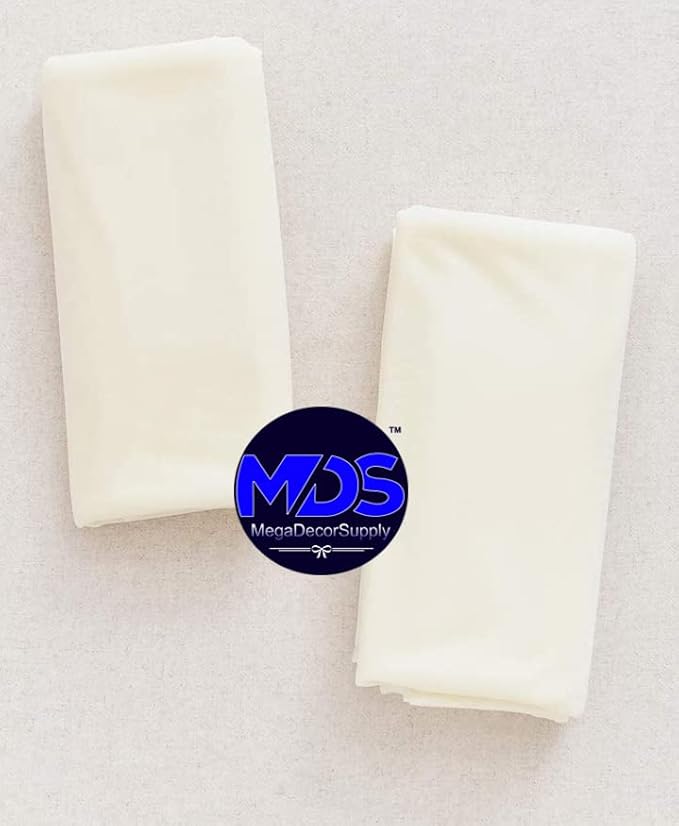 MDS Halloween Chiffon Draping Fabric - 1 Panel, 30" Wide x 40ft Long - Sheer Spooky Arbor & Canopy Drapery for Haunted House Backdrops, Party Ceilings, DIY Costumes & Themed Events - Ivory