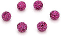 25pcs Adabele Grade A Suncatcher Crystal Rhinestone Pave Loose Beads 8mm Fuchsia Pink Polymer Clay Disco Ball Spacers Compatible with Shamballa All Craft Jewelry Making DB8-22