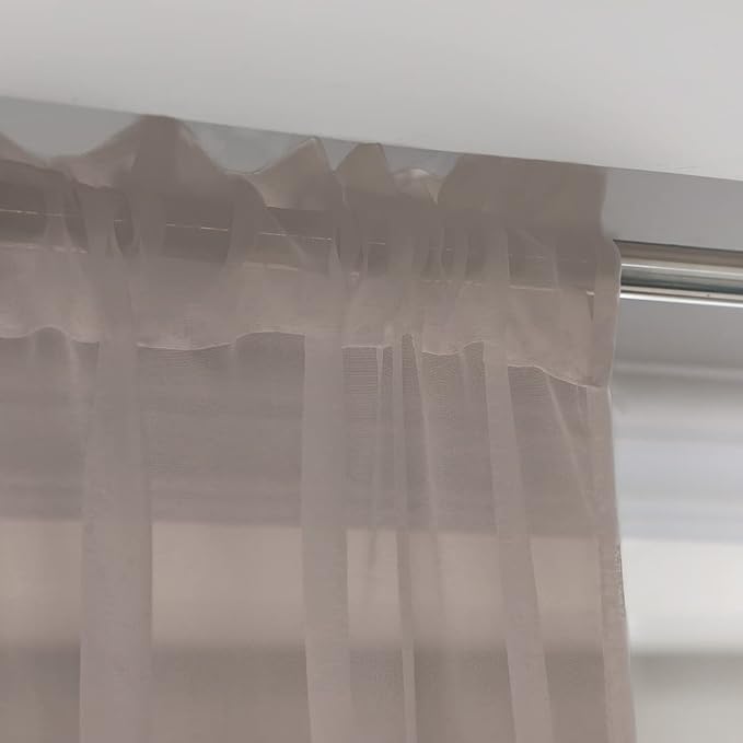 Window Light Grey Sheer Curtains 60 Inches Width 45 Inches Long 2 Panels Sheer Curtain Clear Curtains Basic Rod Pocket Panel for Home Living Room Bedroom Kids Room Yard Patio Parlor Sliding