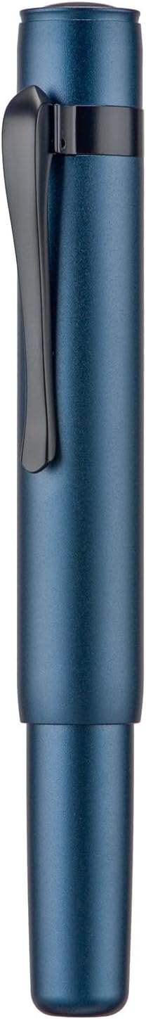 Hongdian M2 Black Forest Mini Fountain Pen, Fine Soft Nib & Sleek Shape Aluminium Short Pocket Travel Pen (Midnight Blue)