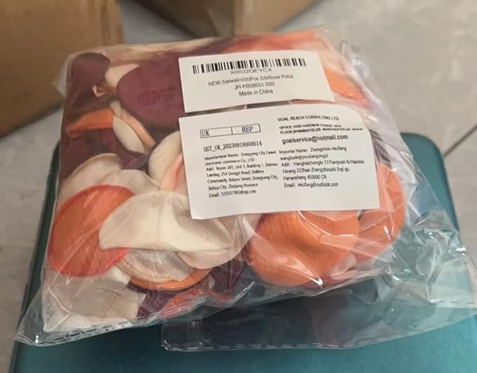 Serwalin 300Pcs Silk Rose Petals Flower Petals for Weddings Burgundy Gold White Petals Fake Orange Petals for Aisle Flower Girl Basket Bridal Shower Table Decor (4 Color Mixes)