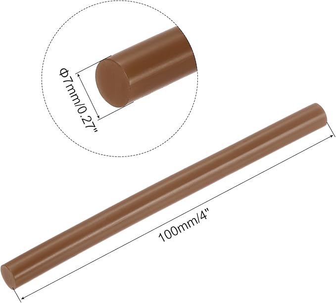 uxcell 20pcs Hot Glue Sticks for Glue Gun 7mm/0.27-inch x 4-inch Mini Hot Melt Adhesive Glue Stick Brown