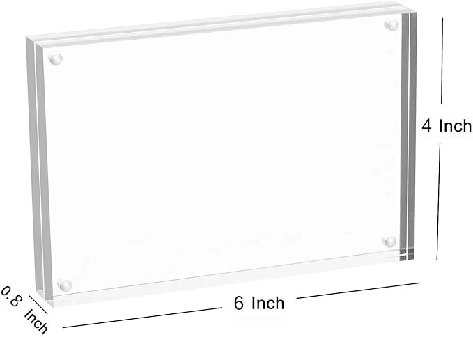 Magicool Premium Acrylic Photo Frame--- Magnet Photo Frame -Double Sied Thick Desktop Frames (4x6 6 pack)