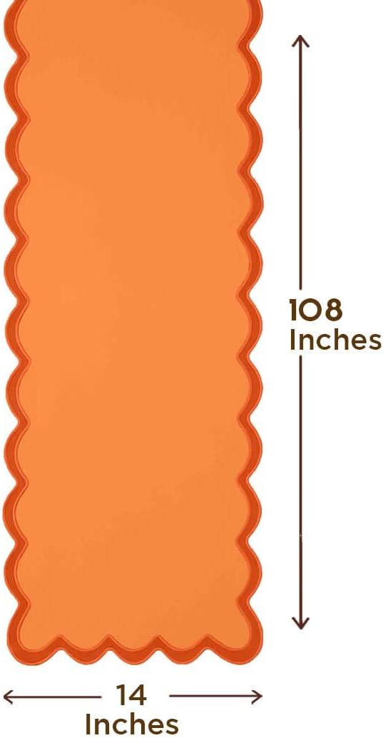 Folkulture Table Runners | Fall Table Runner 108 inches Long | 100% Cotton Table Runner for Fall Decor or Boho Decor | Orange Table Runners for Dining Room | Thanksgiving Decorations for Home