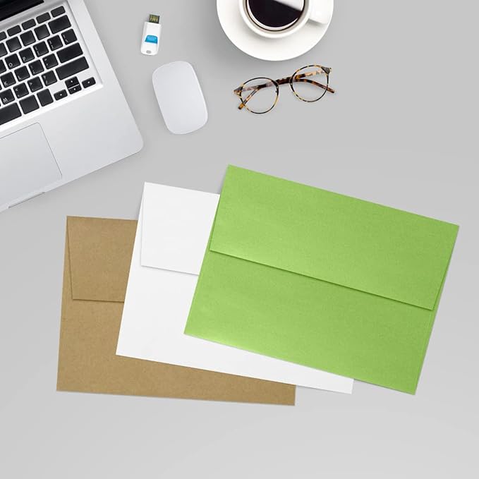 LUXPaper A7 Invitation Envelopes | Peel & Press | 5 1/4" x 7 1/4" | Fairway Metallic | 80lb. Text | 250 Qty