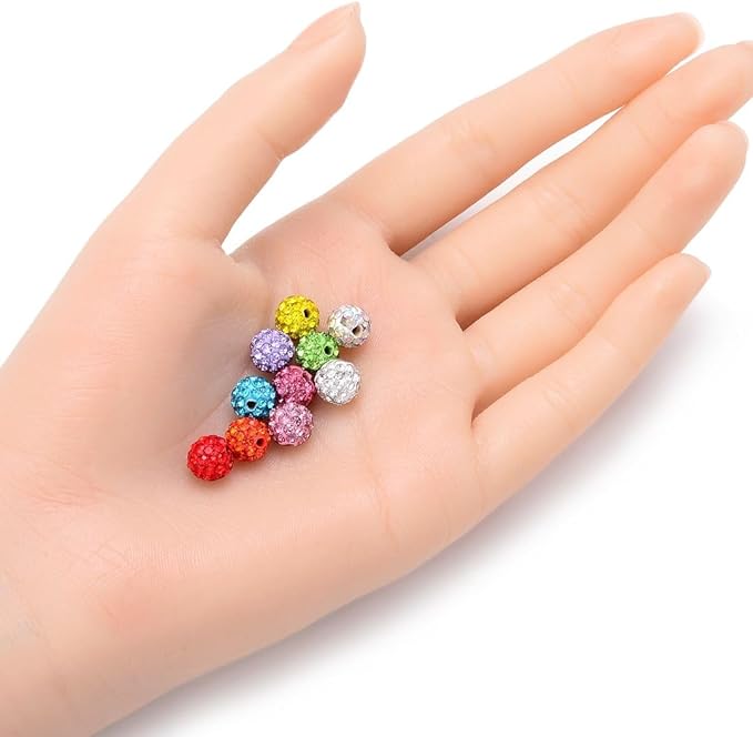 100pcs Adabele Grade A Suncatcher Crystal Rhinestone Pave Loose Beads 8mm Tanzanite Purple Polymer Clay Disco Ball Spacers Compatible with Shamballa All Craft Jewelry Making DB8-26