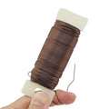 HAHIYO 22Gauge Coffee Color Metal Floral Wire - 1 Roll, 38 Yards (115 Feet) - Flexible Paddle Wire for Craft, Christmas Wreath, Flower Arrangement, Bouquet Wrapping, Wedding, DIY