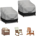 Patio Swivel Chair Cover Waterproof 2 Pack, 600D Heavy Duty Outdoor Furniture Covers for Universal Lawn/Deck/Garden/Backyard Fits up 36" W*37" D*36" H, Gray/Black