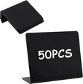 50Pcs Food Labels for Party Buffet PVC Erasable Writing Pad Mini Chalkboard Signs Thickened and Durable Occasions are Birthday Bakery Wedding Price Display Boards
