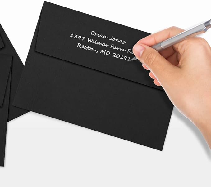 LUXPaper A7 Invitation Envelopes | Peel & Press | 5 1/4" x 7 1/4" | Black Linen | 80lb. Text | 1,000 Qty