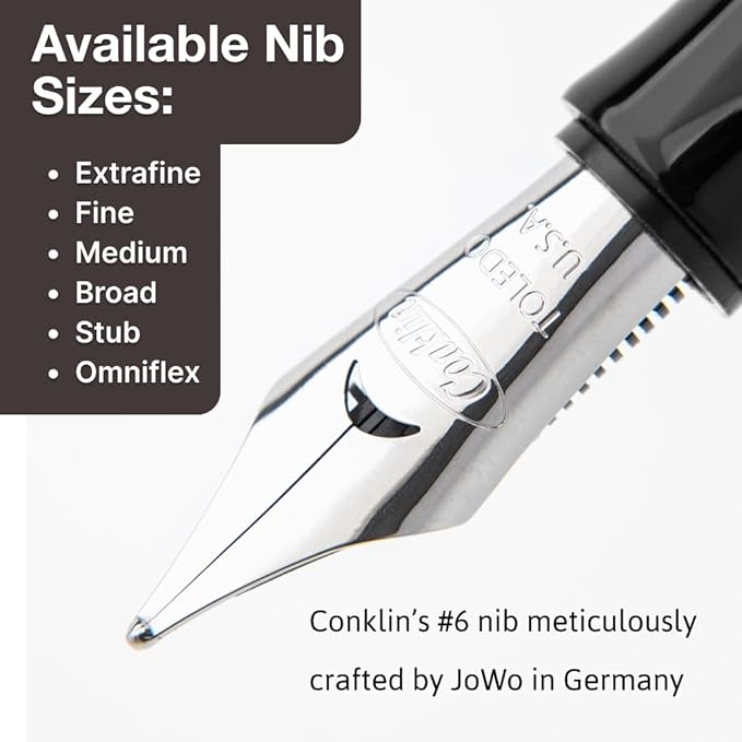 Conklin Duragraph Fountain Pen Red Nights - Flex Nib, Dynamic Writing Tool with Bold Red Finish
