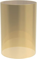 Electroplated Glass Hurricane Mirror Effect Cylinder Candle Holder Bottomless Glass Sleeve Lamp Shade Replacement (Gold,3.5X4)