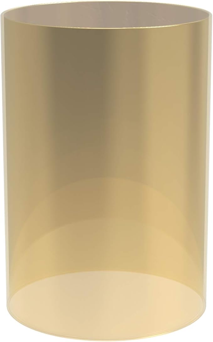 Electroplated Glass Hurricane Mirror Effect Cylinder Candle Holder Bottomless Glass Sleeve Lamp Shade Replacement (Gold,2.5X12)