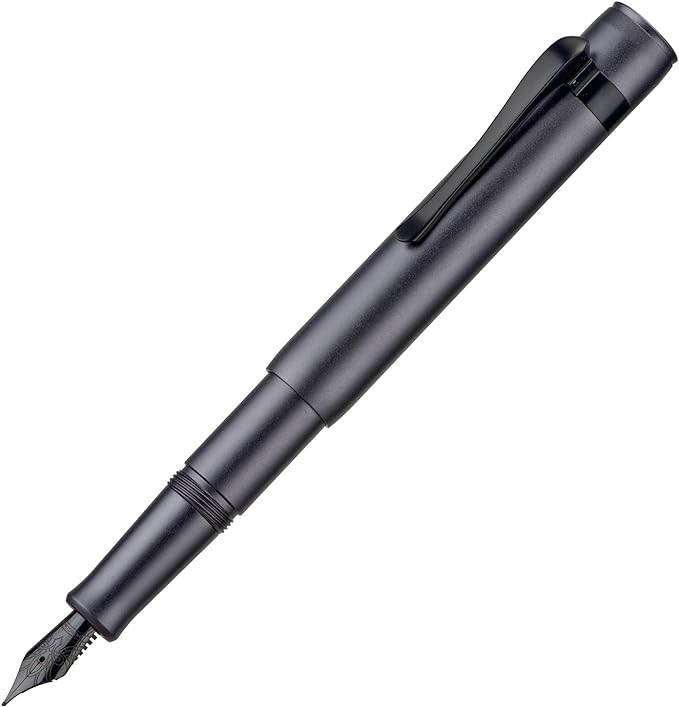 Hongdian M2 Black Forest Mini Fountain Pen, Extra Fine Soft Nib & Sleek Shape Aluminium Short Pocket Travel Pen (Space Gray)