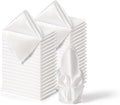 36 Pack Square Satin Dinner Napkins, 16x16 Inches Silky Soft Smooth Table Cloth Napkins for Restaurant Weddings Banquet Party Decoration, White