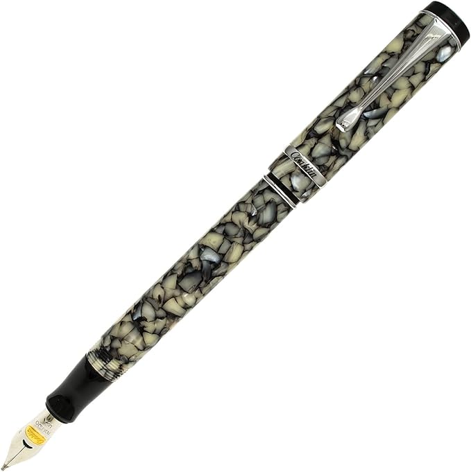 Conklin Duragraph Fountain Pen Cracked Ice - Medium Nib, Timeless Design for Everyday Writing, Premium Craftsmanship
