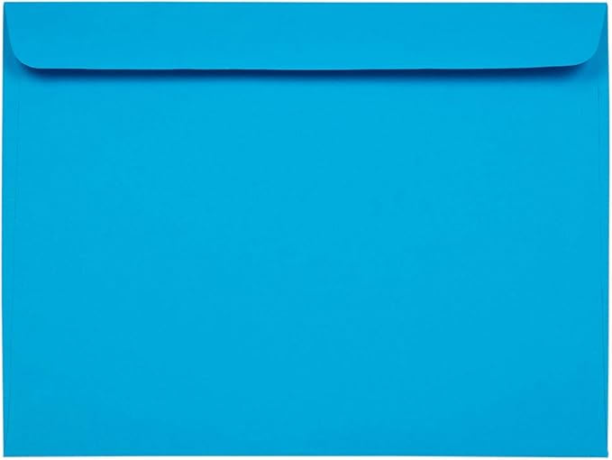 JAM PAPER 9 x 12 Booklet Colored Envelopes - Blue - Bulk 1000/Carton