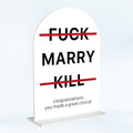Funny Wedding Gifts for Newlyweds Couples Bridal Shower Gifts for Bride and Groom Bride to be Gift Marriage Engagement Gift Clear Acrylic Desk Decor Sign for Home Office 7 x 5 Inches