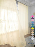 Window Light Yellow Sheer Curtains 48 Inches Width 84 Inches Long 2 Panels Sheer Curtain Clear Curtains Basic Rod Pocket Panel for Home Living Room Bedroom Kids Room Yard Patio Parlor Sliding