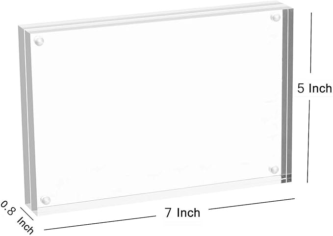 Magicool Premium Acrylic Photo Frame- Magnet Photo Frame -Double Sied Thick Desktop Frames (5x7 5 Pack)