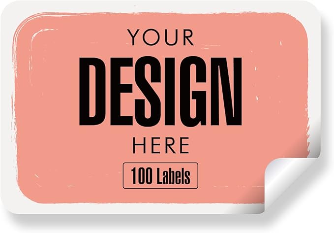 Custom Labels - Personalized Designs with Logo, Text, Thank You Labels, Business Logos, 100 Rectangle 3"x2" Pink Matte Stickers