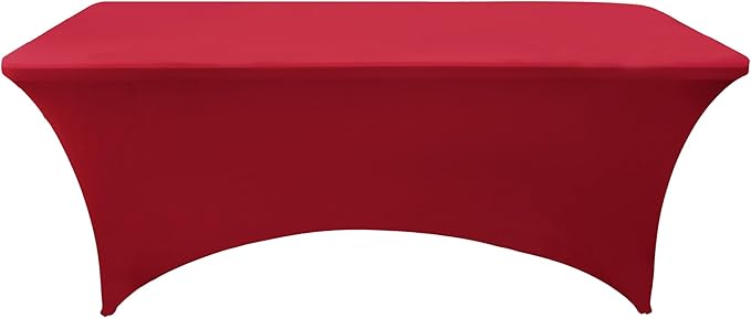 2-Pack 6ft Spandex Table Covers for Rectangle Standard Folding Tables - Wrinkle Resistant Stretch Tablecloths - Ultimate Fitted Table Protector for Parties, Trade Shows, Banquet