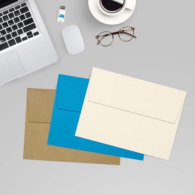 LUXPaper A7 Invitation Envelopes | Peel & Press | 5 1/4" x 7 1/4" | Natural | 80lb. Text | 30% Recycled | 500 Qty